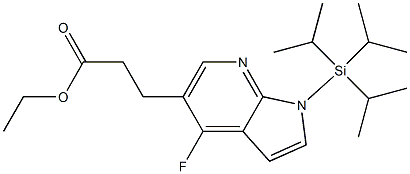 ethyl 3-{4-fluoro-1-[tris(propan-2-yl)silyl]-1H-pyrrolo[2,3-b]pyridin-5-yl}propanoate 구조식 이미지