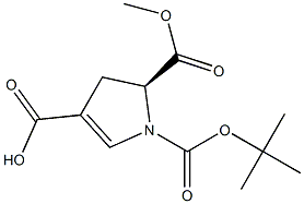 (S)-1-(tert-butoxycarbonyl)-5-(methoxycarbonyl)-4,5-dihydro-1H-pyrrole-3-carboxylic acid Structure