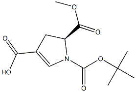 (S)-1-(tert-butoxycarbonyl)-5-(methoxycarbonyl)-4,5-dihydro-1H-pyrrole-3-carboxylic acid 구조식 이미지