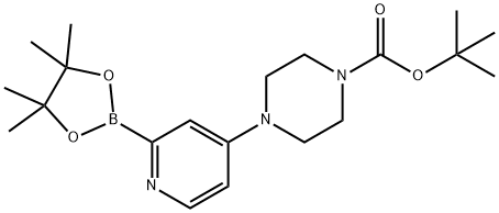 tert-butyl 4-(2-(4,4,5,5-tetramethyl-1,3,2-dioxaborolan-2-yl)pyridin-4-yl)piperazine-1-carboxylate 구조식 이미지