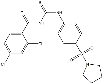 2,4-dichloro-N-({[4-(1-pyrrolidinylsulfonyl)phenyl]amino}carbonothioyl)benzamide Structure