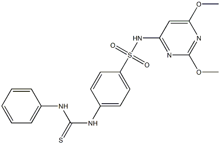 4-[(anilinocarbonothioyl)amino]-N-(2,6-dimethoxy-4-pyrimidinyl)benzenesulfonamide 구조식 이미지