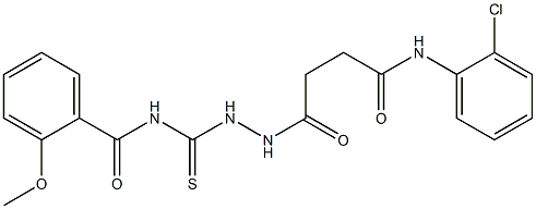 N-[(2-{4-[(2-chlorophenyl)amino]-4-oxobutanoyl}hydrazino)carbonothioyl]-2-methoxybenzamide 구조식 이미지