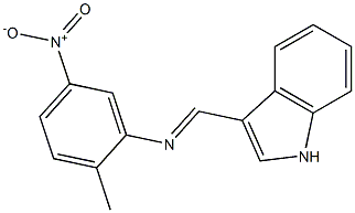 N-(1H-indol-3-ylmethylene)-2-methyl-5-nitroaniline 구조식 이미지