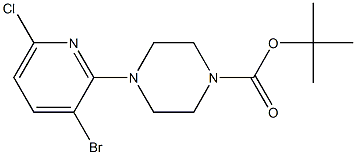 tert-butyl 4-(3-bromo-6-chloropyridin-2-yl)piperazine-1-carboxylate 구조식 이미지