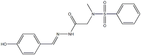 (E)-N-(2-(2-(4-hydroxybenzylidene)hydrazinyl)-2-oxoethyl)-N-methylbenzenesulfonamide Structure