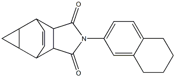 2-(5,6,7,8-tetrahydronaphthalen-2-yl)-4,4a,5,5a,6,6a-hexahydro-4,6-ethenocyclopropa[f]isoindole-1,3(2H,3aH)-dione 구조식 이미지