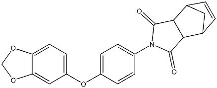 2-(4-(benzo[d][1,3]dioxol-5-yloxy)phenyl)-3a,4,7,7a-tetrahydro-1H-4,7-methanoisoindole-1,3(2H)-dione Structure