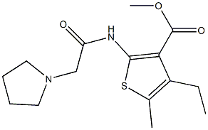 methyl 4-ethyl-5-methyl-2-(2-(pyrrolidin-1-yl)acetamido)thiophene-3-carboxylate 구조식 이미지