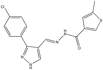 (E)-N'-((3-(4-chlorophenyl)-1H-pyrazol-4-yl)methylene)-5-methylthiophene-3-carbohydrazide Structure