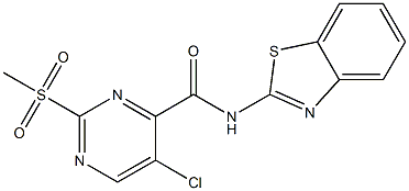 N-(benzo[d]thiazol-2-yl)-5-chloro-2-(methylsulfonyl)pyrimidine-4-carboxamide Structure