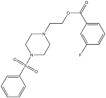 2-(4-(phenylsulfonyl)piperazin-1-yl)ethyl 3-fluorobenzoate 구조식 이미지