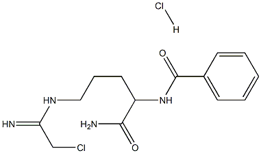 N-[1-(Aminocarbonyl)-4-[(2-chloro-1-iminoethyl)amino]butyl]-benzamide hydrochloride Structure