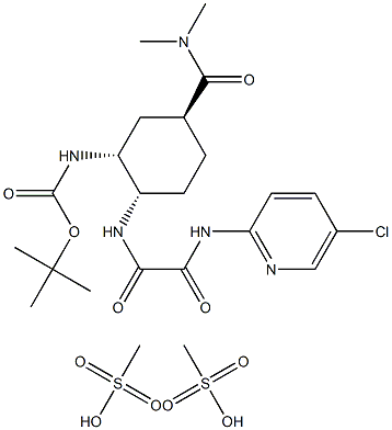 N1-(5-chloropyridin-2-yl)-N2-
((1S,2R,4S)-2-[(tert-
Butoxycarbonyl)Amino ]-4-
[(dimethylamino)carbonyl]-
cyclohexyl) oxalamide
dimethanesulfonate 구조식 이미지
