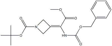 3-(Benzyloxycarbonylamino-methoxycarbonyl-methylene)-azetidine-1-carboxylic acid tert-butyl ester 구조식 이미지