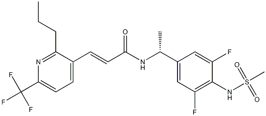 (R,E)-N-(1-(3,5-difluoro-4-(methylsulfonamido)phenyl)ethyl)-3-(2-propyl-6-(trifluoromethyl)pyridin-3-yl)acrylamide Structure