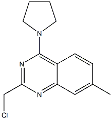 2-(chloromethyl)-7-methyl-4-(pyrrolidin-1-yl)quinazoline 구조식 이미지