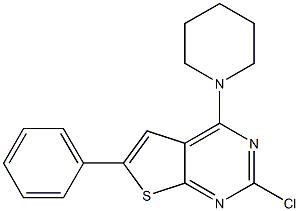 2-chloro-6-phenyl-4-(piperidin-1-yl)thieno[2,3-d]pyrimidine Structure