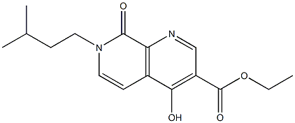 ethyl 4-hydroxy-7-isopentyl-8-oxo-7,8-dihydro-1,7-naphthyridine-3-carboxylate 구조식 이미지