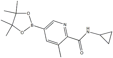 N-cyclopropyl-3-methyl-5-(4,4,5,5-tetramethyl-1,3,2-dioxaborolan-2-yl)picolinamide 구조식 이미지