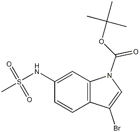 tert-butyl 3-bromo-6-(methylsulfonamido)-1H-indole-1-carboxylate 구조식 이미지