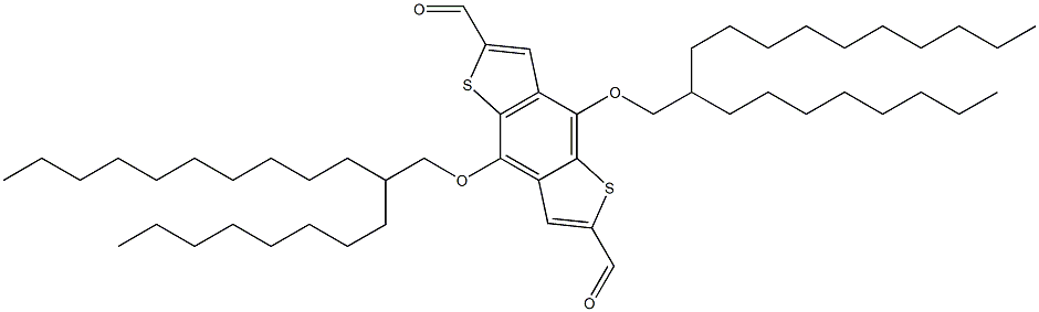 4,8-Bis-(2-octyl-dodecyloxy)-1,5-dithia-s-indacene-2,6-dicarbaldehyde Structure