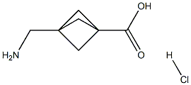 3-(aminomethyl)bicyclo[1.1.1]pentane-1-carboxylic acid hydrochloride Structure