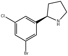 (2R)-2-(3-BROMO-5-CHLOROPHENYL)PYRROLIDINE Structure