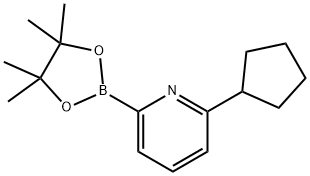 2-cyclopentyl-6-(4,4,5,5-tetramethyl-1,3,2-dioxaborolan-2-yl)pyridine Structure