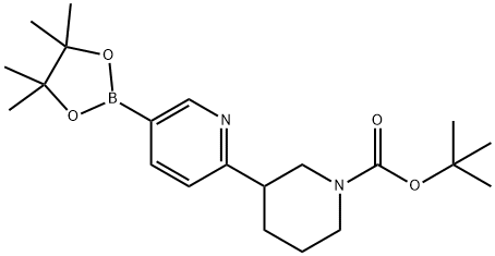 tert-butyl 3-(5-(4,4,5,5-tetramethyl-1,3,2-dioxaborolan-2-yl)pyridin-2-yl)piperidine-1-carboxylate Structure