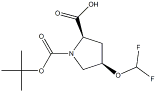 (2R,4R)-1-(TERT-BUTOXYCARBONYL)-4-(DIFLUOROMETHOXY)PYRROLIDINE-2-CARBOXYLIC ACID Structure