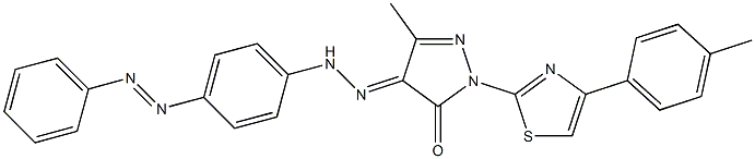 5-methyl-2-[4-(4-methylphenyl)-1,3-thiazol-2-yl]-4-{[4-(phenyldiazenyl)phenyl]hydrazono}-2,4-dihydro-3H-pyrazol-3-one 구조식 이미지