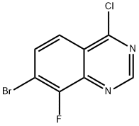 7-BROMO-4-CHLORO-8-FLUOROQUINAZOLINE 구조식 이미지