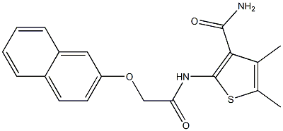 4,5-dimethyl-2-{[(2-naphthyloxy)acetyl]amino}-3-thiophenecarboxamide 구조식 이미지