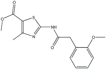 methyl 2-(2-(2-methoxyphenyl)acetamido)-4-methylthiazole-5-carboxylate 구조식 이미지