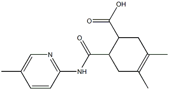 3,4-dimethyl-6-((5-methylpyridin-2-yl)carbamoyl)cyclohex-3-enecarboxylic acid Structure