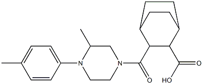 3-(3-methyl-4-(p-tolyl)piperazine-1-carbonyl)bicyclo[2.2.2]octane-2-carboxylic acid Structure