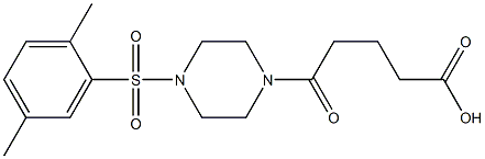 5-(4-((2,5-dimethylphenyl)sulfonyl)piperazin-1-yl)-5-oxopentanoic acid 구조식 이미지