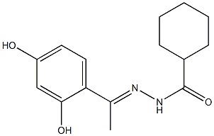 (E)-N'-(1-(2,4-dihydroxyphenyl)ethylidene)cyclohexanecarbohydrazide 구조식 이미지