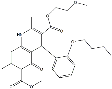 3-(2-methoxyethyl) 6-methyl 4-(2-butoxyphenyl)-2,7-dimethyl-5-oxo-1,4,5,6,7,8-hexahydroquinoline-3,6-dicarboxylate 구조식 이미지