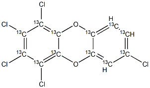 1,2,3,4,7-Pentachlorodibenzo-p-dioxin-13C12 구조식 이미지