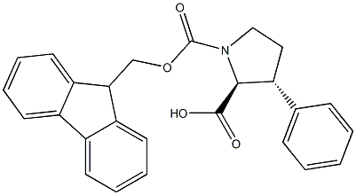 (2S,3R)-N-Fmoc-3-phenylpyrrolidine-2-carboxylic acid Structure