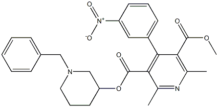 3-(1-benzylpiperidin-3-yl) 5-methyl 2,6-dimethyl-4-(3-nitrophenyl)pyridine-3,5-dicarboxylate Structure