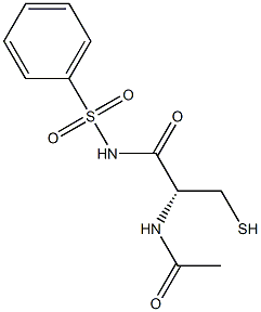 (R)-2-acetamido-3-mercapto-N-(phenylsulfonyl)propanamide Structure