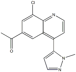 1-(8-chloro-4-(1-methyl-1H-pyrazol-5-yl)quinolin-6-yl)ethanone 구조식 이미지
