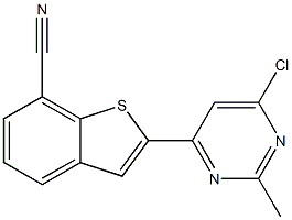 2-(6-chloro-2-methylpyrimidin-4-yl)benzo[b]thiophene-7-carbonitrile 구조식 이미지