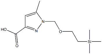 5-methyl-1-((2-(trimethylsilyl)ethoxy)methyl)-1H-pyrazole-3-carboxylic acid 구조식 이미지