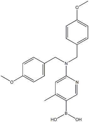 6-(bis(4-methoxybenzyl)amino)-4-methylpyridin-3-ylboronic acid 구조식 이미지