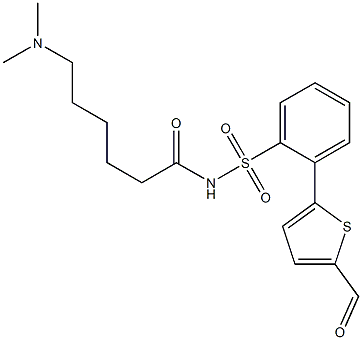 6-(dimethylamino)-N-(2-(5-formylthiophen-2-yl)phenylsulfonyl)hexanamide Structure