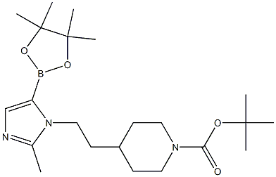 tert-butyl 4-(2-(2-methyl-5-(4,4,5,5-tetramethyl-1,3,2-dioxaborolan-2-yl)-1H-imidazol-1-yl)ethyl)piperidine-1-carboxylate Structure
